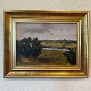 Studio McGee Golden Framed Landscape Painting